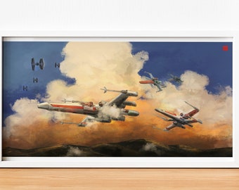 X-wings Battle Starship