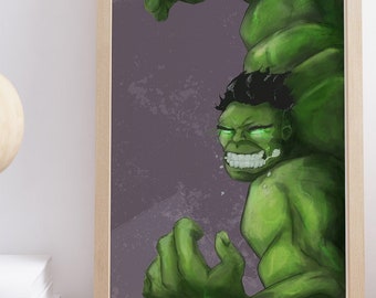 Hulk (Green/Red) Fanart Nerdy Print