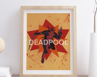 Deadpool Superhero Nerd Art Print