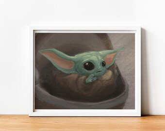 Mando child Fanart This is the Way Nerd Art Print
