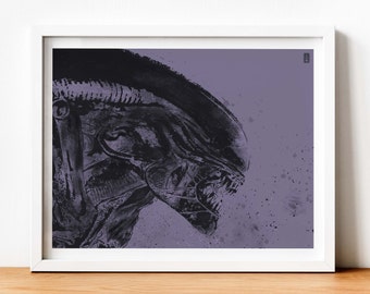 Alien Xenomorph Horror Nerd Art Print