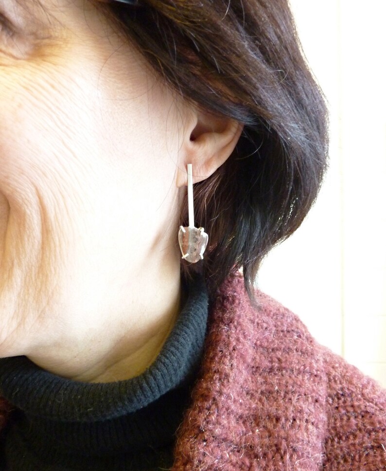 Lute Earrings Laguna Lace Agate Gemstone Prong Set Sterling Etsy