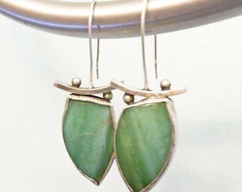 Opalized Petrified Wood Balance Earrings