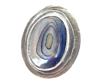 Abalone Tidepool Ring, Sterling Silver, Gemstone, OOAK, Statement Ring, Bezel Set, Nautical Ocean RESERVED