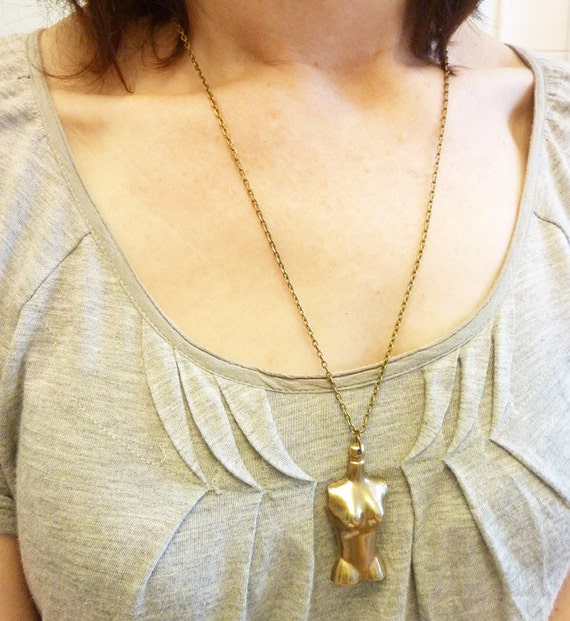 Torso Pendant Doll Body Necklace Woman Female Figure Body Parts