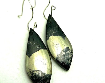 Apache Gold Hoop Earrings, Sterling Silver Wires, Gemstone Earrings, OOAK One of A Kind