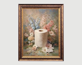 Floral Toilet Paper Print: Whimsical Bathroom Decor (Digital Download)
