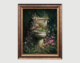 Lámina de baño con flores silvestres: Arte de baño con un toque rústico y rústico (descarga digital)