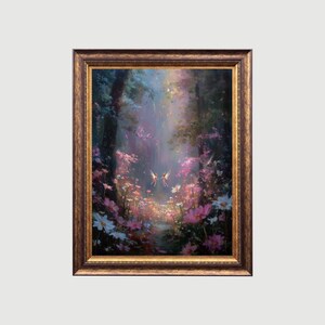 Fairy Garden Art: Enchanted Flower Meadow with Fairies (Digital Download)