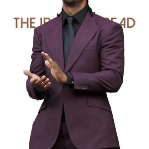 Men’s Deep Plum Suit Tailored 2-Piece Formal Suit Set Modern Wedding Tuxedo Alternative Luxury Eveningwear.