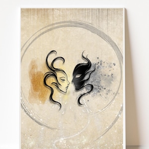 Gemini Zodiac Printable Wall Art | Abstract Astrology Digital Download | Gemini Sign Poster | Airy Modern Home Decor | Instant Download