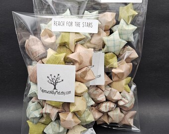 Hand-Folded Origami Wishing Stars: Inspirational Messages