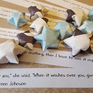 Bundle of 10 Sample Packs of Origami Wishing Stars with Quotes Inside MADE TO ORDER image 8
