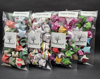 25 Christmas Greetings Origami Stars READY TO SHIP