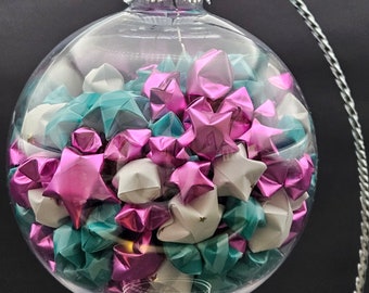 Origami Star Filled Globe Ornament MADE TO ORDER