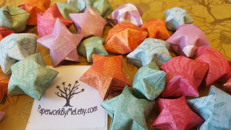 Bundle of 10 Sample Packs of Origami Wishing Stars with Quotes Inside MADE TO ORDER image 7