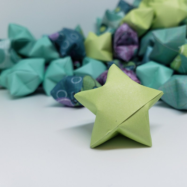 100 Origami Wishing Stars with customizable messages MADE TO Etsy