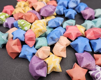 Hand-folded Origami Wishing Stars, Inspirational Quotes for Teachers, Colorful Paper Gift