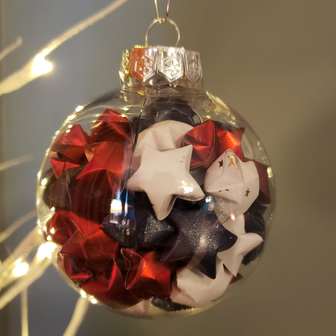 Origami Star Globe Ornament: Red, White, and Blue Patriotic Decor - Etsy