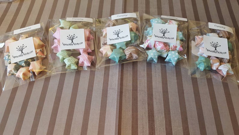 Bundle of 10 Sample Packs of Origami Wishing Stars with Quotes Inside MADE TO ORDER image 2