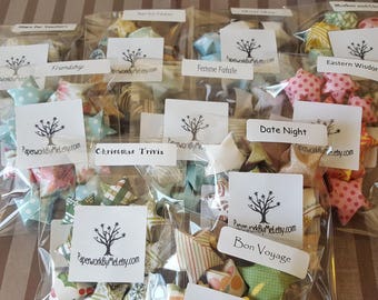Bundle of 10 Sample Packs of Origami Wishing Stars with Quotes Inside MADE TO ORDER