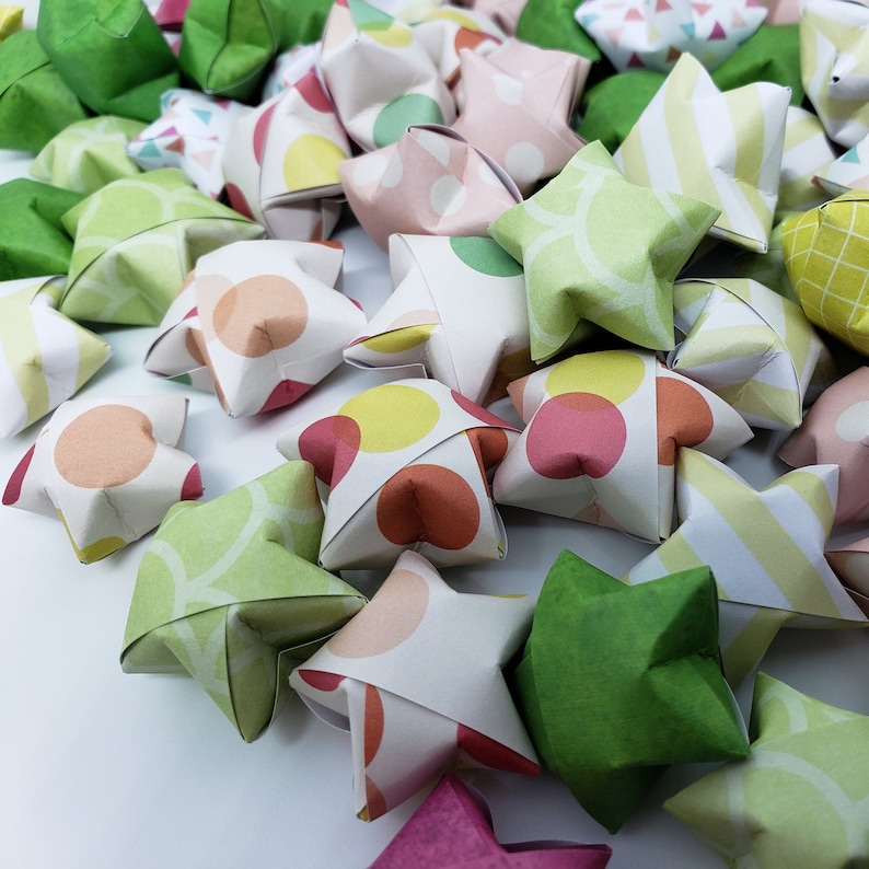 100 Origami Wishing Stars with customizable messages MADE TO Etsy