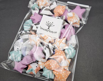 Hand-Folded Origami Wishing Stars: Inspirational Messages, Set of 50