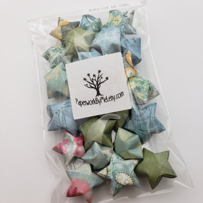 25 Reach for the Stars Origami Wishing Stars READY TO SHIP image 4
