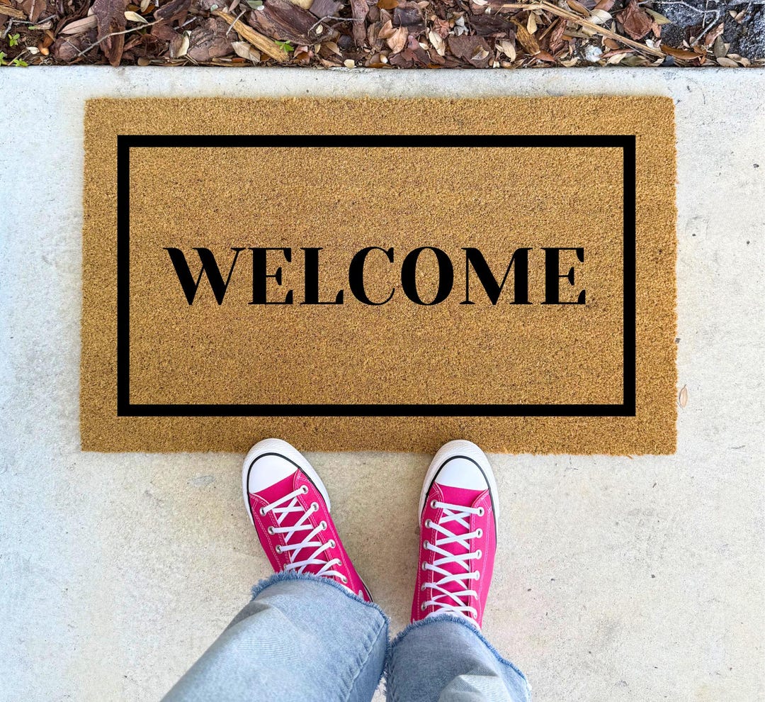 Welcome Doormat - Simple Entryway Rug 16x24