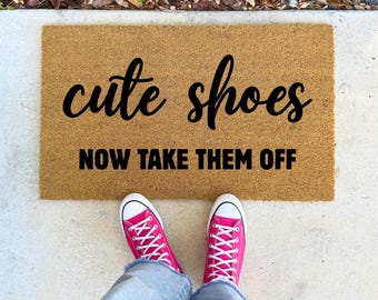 Cute Shoes Doormat - 16x24" 17x30" 24x36" Decorative Front Door Mat, Unique Gift for New Homeowners Front Porch Home Décor Gift