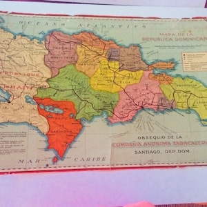Vintage Map of Haiti and The Dominica Republic