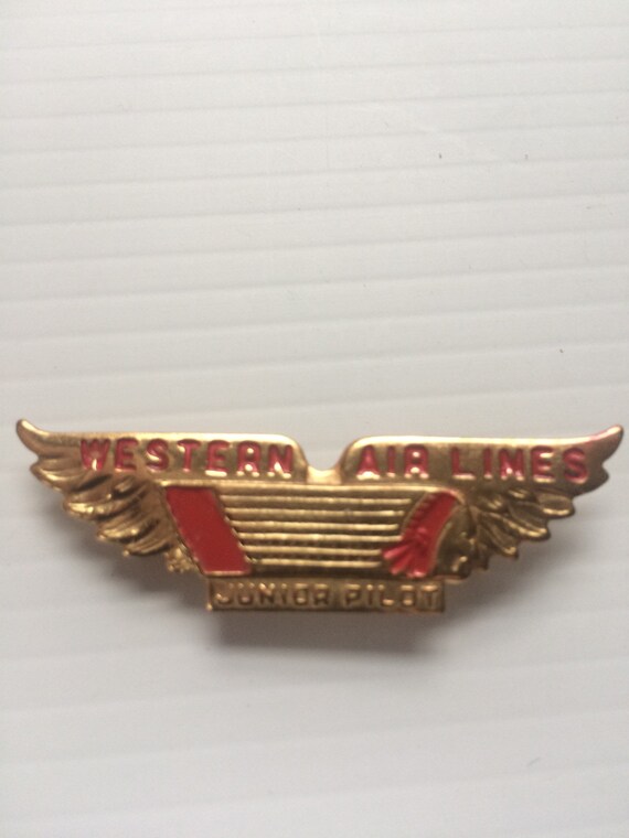 Vintage Western Airlines Metal Wings Junior Pilot 