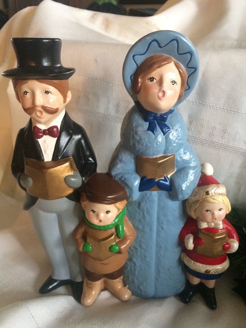 Vintage Christmas Family Choir Singing Carols Ceramic 1987 Etsy
