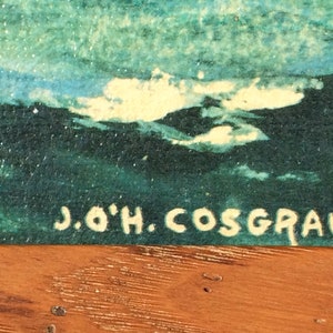 May include: A painting of a seascape with a white signature in the bottom right corner that reads "J. O'H. Cosgrave".