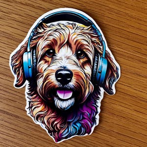 Autocollant en vinyle imperméable Doodle Dog, autocollant brillant de haute qualité - Livraison gratuite au Canada