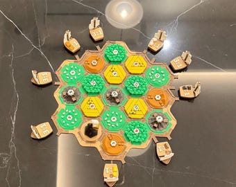 Mini Catan – Juego de repuesto de tablero para viaje / Impreso en 3D / Compacto y ligero / Tablero modular, duradero y personalizado