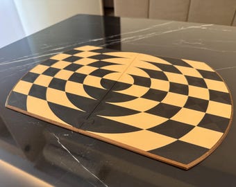 Tablero de ajedrez impreso en 3D de doble cara: ajedrez estándar y singular (juego de 2 piezas)