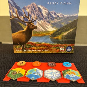 3D-Printed Cascadia Habitat Tile and Wildlife Token Pairs Holder/Tray