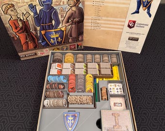 Organizador de juegos de mesa Orléans: inserto impreso en 3D, ayuda para la preparación (versión dlp)