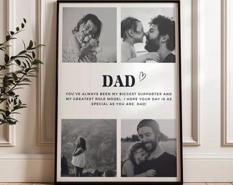 Father's Day Photo Gift, Dad Definition Decor, Editable in Canva (Digital Download)