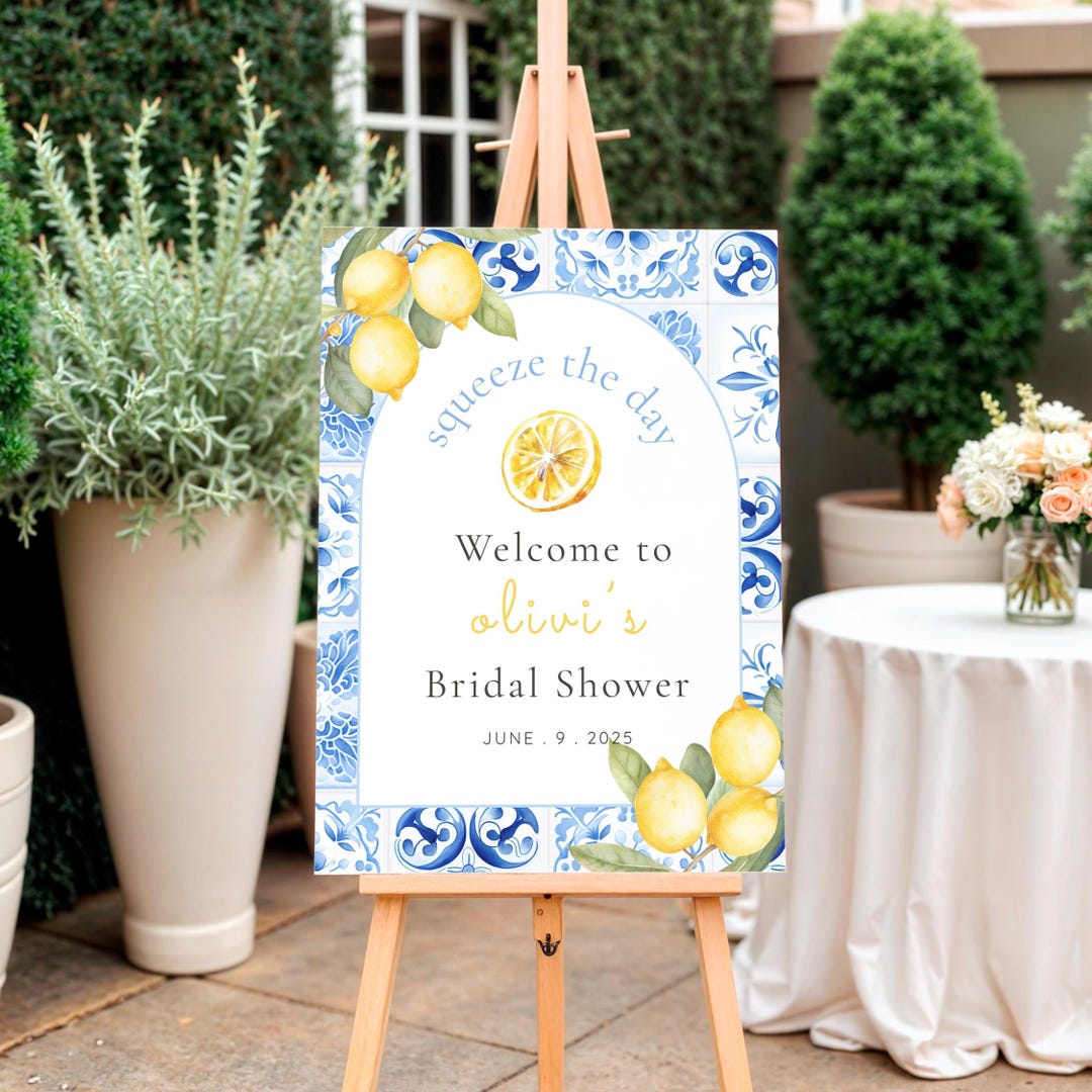 Lemon Bridal Shower Welcome Sign: Editable Citrus Theme (digital ...