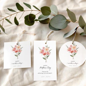 Etiquette cadeau fête des mères bouquet floral