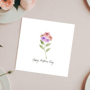 Tarjeta imprimible del Día de la Madre Feliz Plantilla editable Descarga INSTANTÁNEA Tarjetas del Día de la Madre Invitación del Día de la Madre Tarjeta de agradecimiento para mamá
