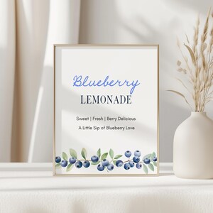 Blueberry Lemonade Bar Sign, Printable Baby Shower Drink Sign, Berry ...