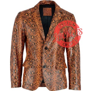 Handmade Python Pattern Leather Blazer - Custom Fit