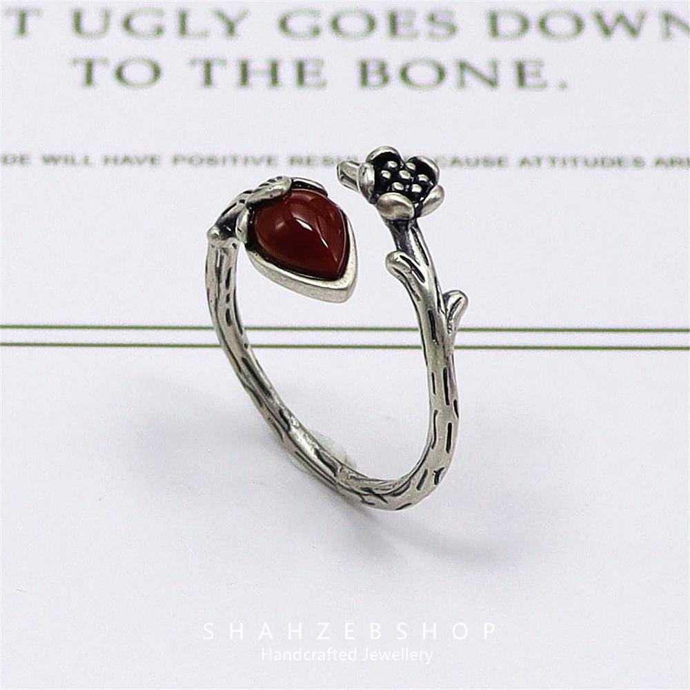 Silver Strawberry Ring - Etsy Silver Strawberry Ring - Etsy