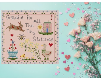 Grateful , Cross Stitch Pattern, X Stitch Chart, PDF Download Can be used in Pattern Keeper