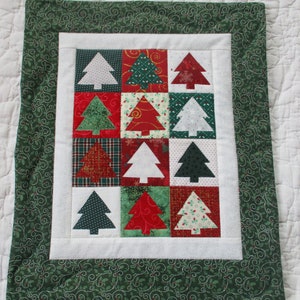 Christmas Trees  Quilted  Wall Hanging
