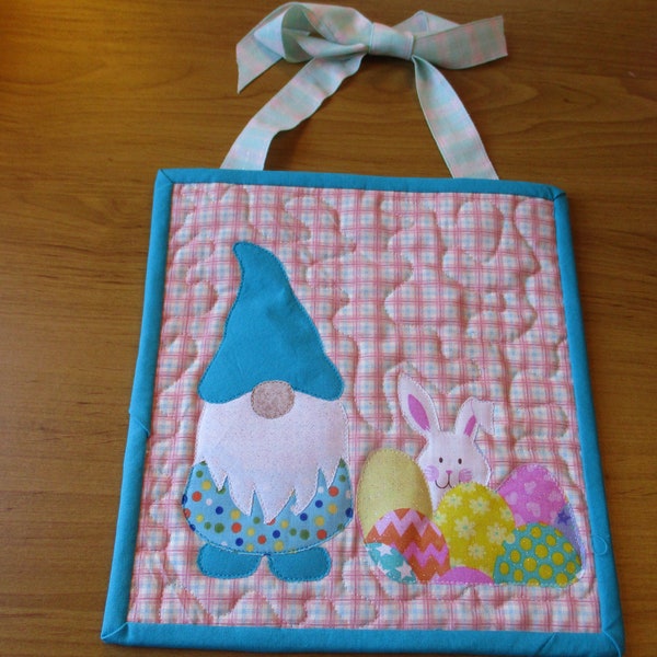 Easter Time Gnome Quilted Wall Hanging