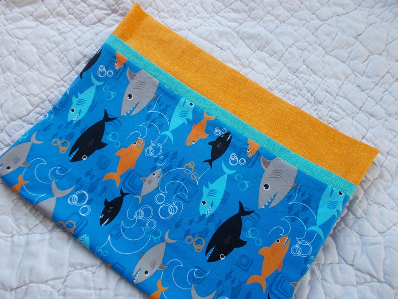 Shark Childrens or Travel Pillow Case